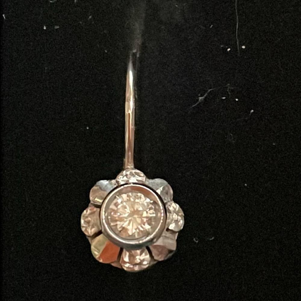 Vintage Italian Diamond Flower Earrings - Picture 6 of 6